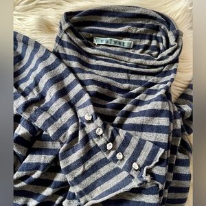 90’s Striped Top - Rhinestone button cuffs